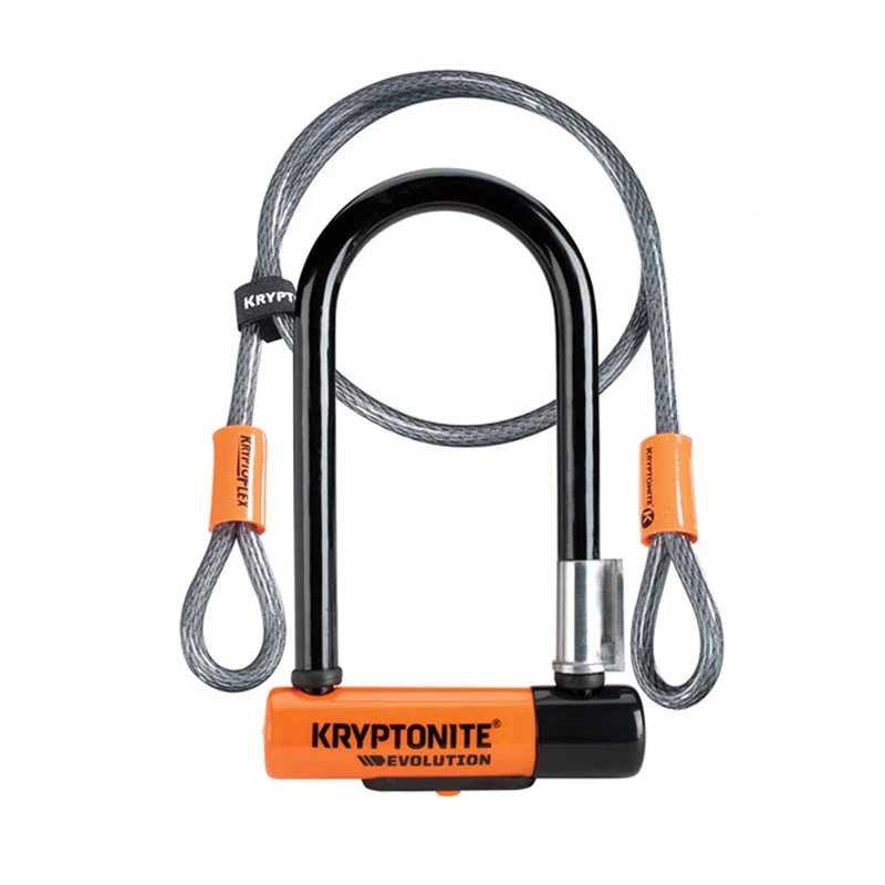 Evolution Mini-7 Lock with Cable + Flexframe Bracket Sold Secure Gold