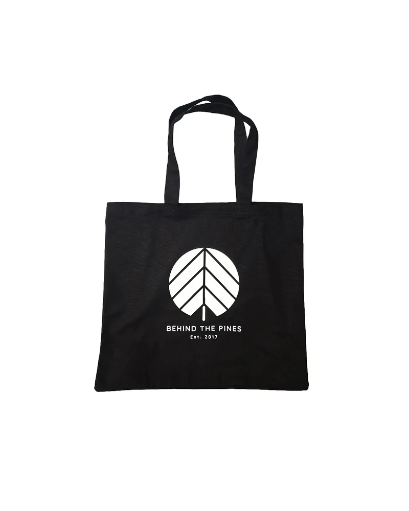 Behind The Pines Organic Heavy Tote Bag Black