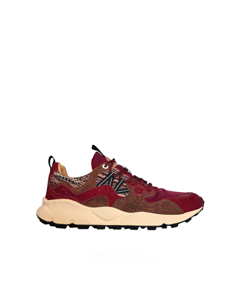 Flower Mountain Yamano 3 Suede Fabric Check Bordeaux / Berry