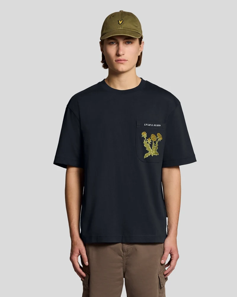 Botanical Embroidered Pocket T-Shirt