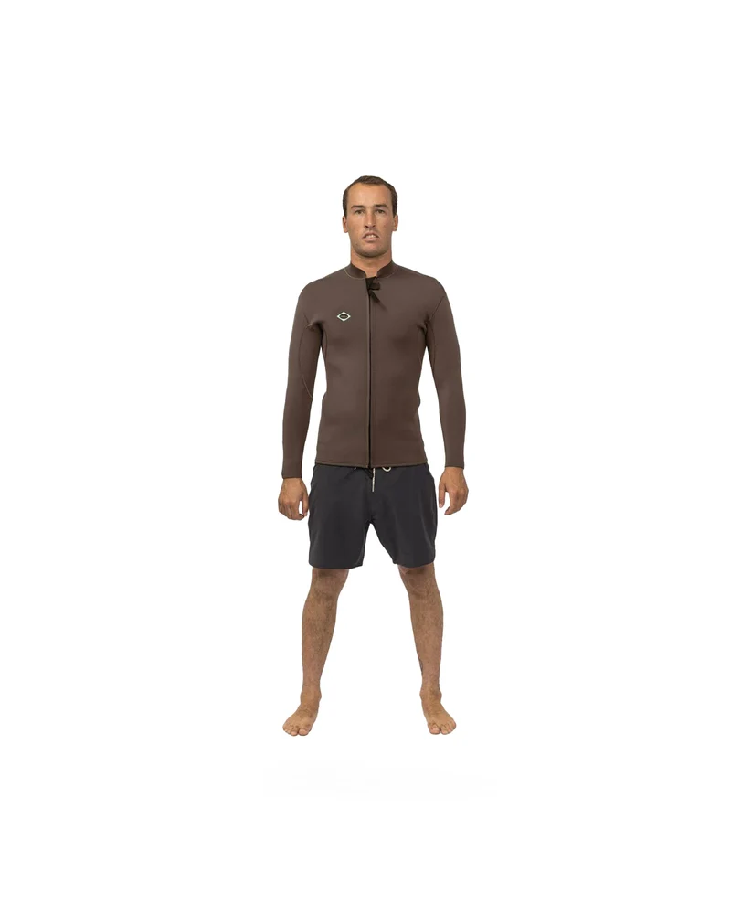 Vissla Solid Sets 2 MM Front Zip Jacket Dark Earth