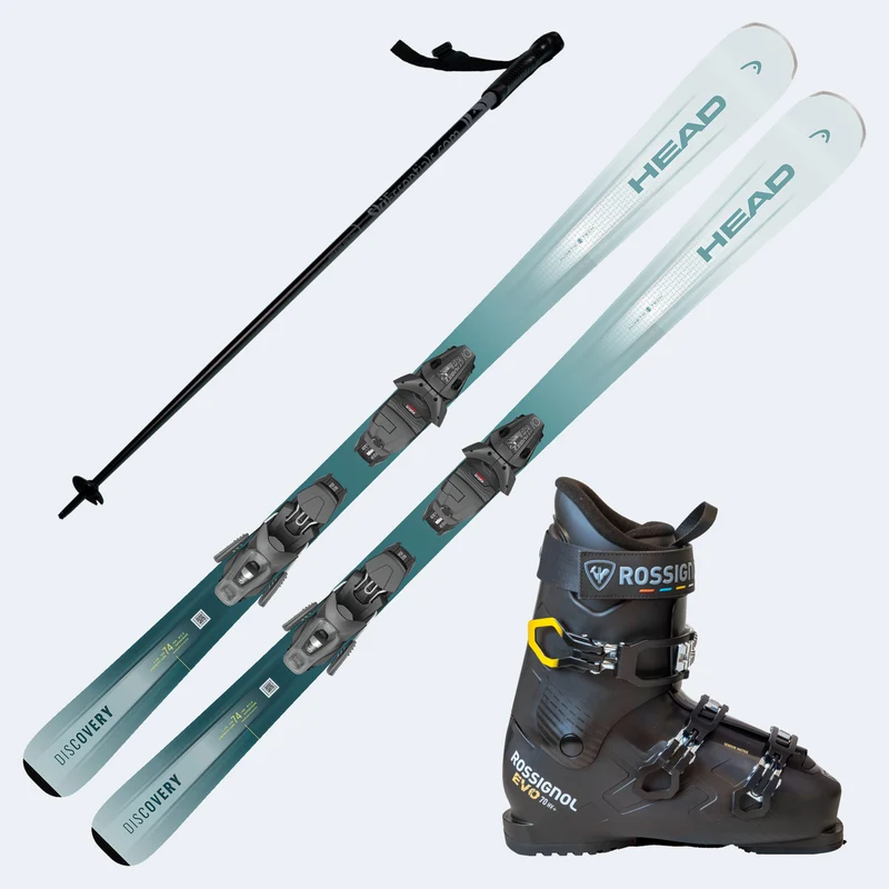 2027 Head Discovery 74 Skis with Rossignol Evo 70 HV+ Boots and Poles