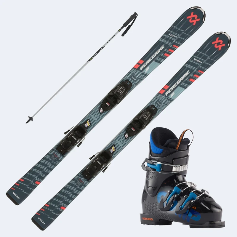 2025 Volkl Peregrine Junior Skis with Comp J Boots and Poles