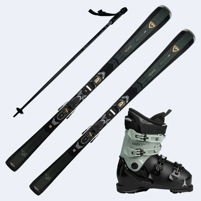 2026 Rossignol Nova 10 Women's Skis with Atomic Hawx Magna 85 W Boots and Poles