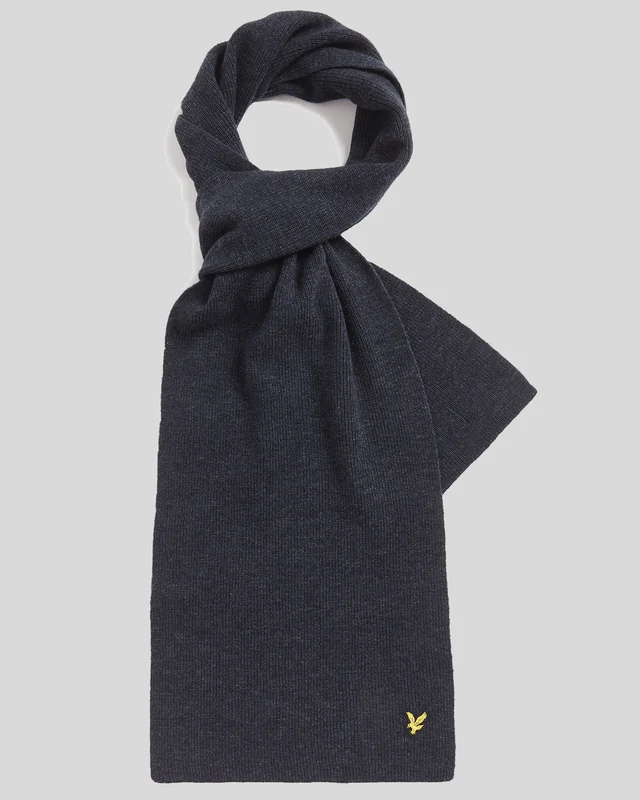 Lambswool Blend Ribbed Scarf