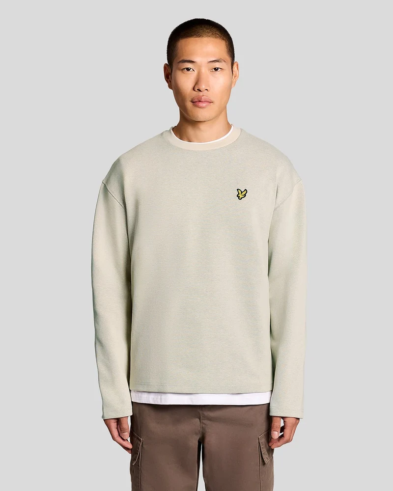 Raised Jacquard Crew Neck Sweatshirt