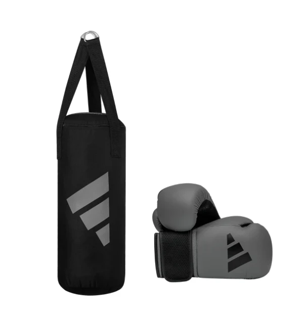 Adidas Bokszak Set voor Kinderen Grijs/Zwart 8 Oz - 10 Kg