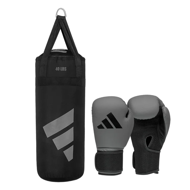 Adidas Bokszak Set voor Kinderen Grijs/Zwart 10 Oz - 20 Kg