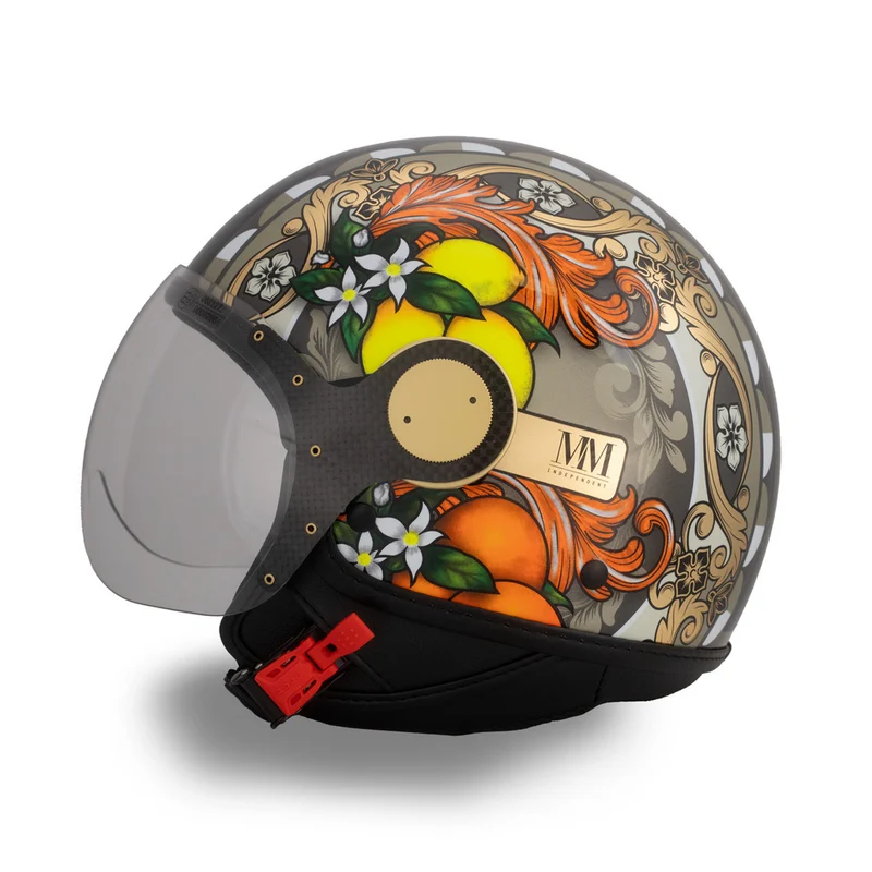 MM Independent Limited Edition Sicilia Magnolia Gloss Black Helmet
