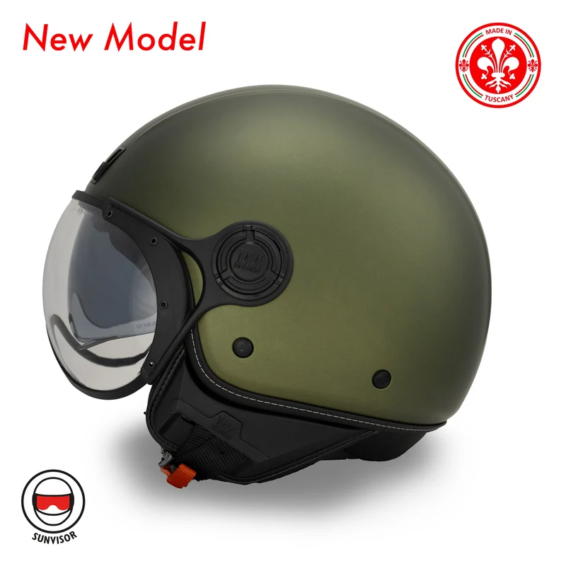 MM Independent A-Ventura Olive Green Monochrome Jet Helmet