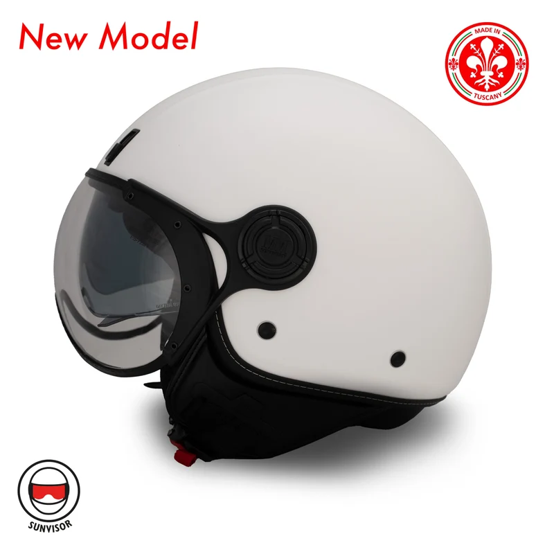 MM Independent A-Ventura White Monochrome Jet Helmet