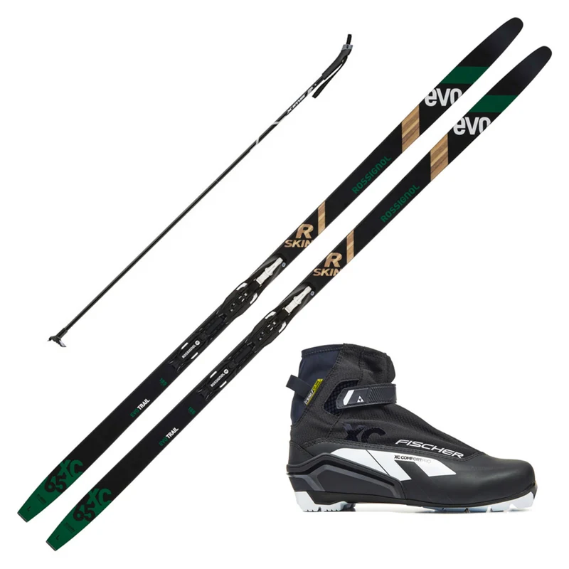 2023 Rossignol Evo XC 65 R-skin Skis w/ Fischer XC Comfort Pro Boot and Poles