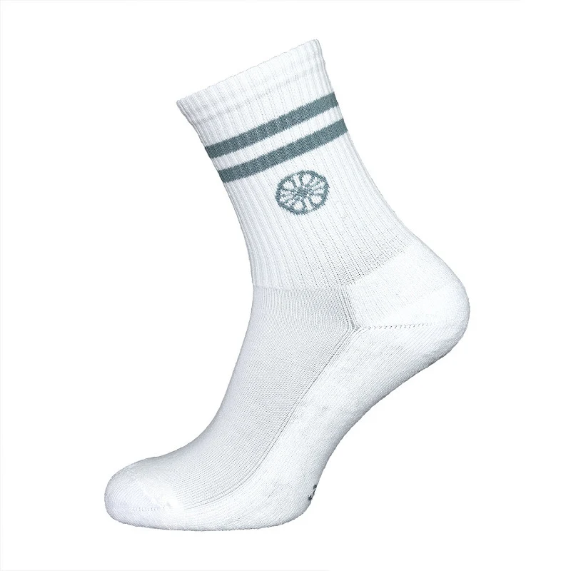 The Indian Maharadja Striped Crew Sock - Misty Grey