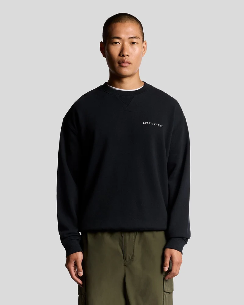 Script Brushback Fleece Sweatshirt