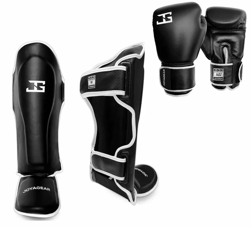 Joya Gear Kick-Thaiboksset Zwart Leer + Skintex