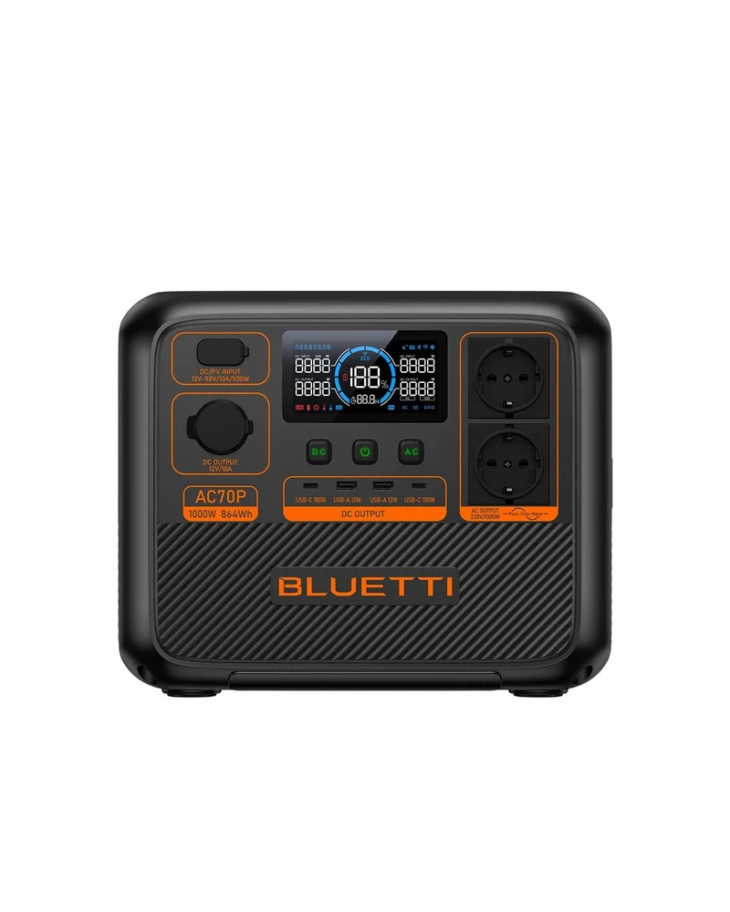 Bluetti AC70P Premium Portable Power Station 864Wh | Shipped in 1 - 2 work days
