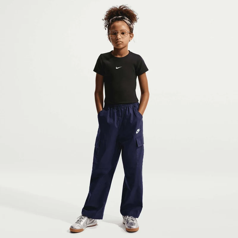 sportswear big kid's Aansluitend cropped geribde T-shirt