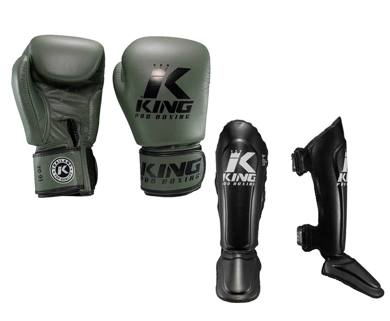 King Pro Boxing Kickboks Set BGVL 3 Green + SGL 7