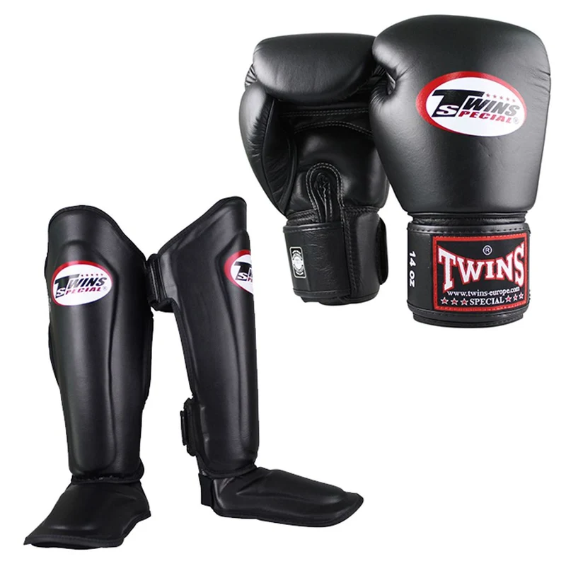 Twins Kickboks Set Bokshandschoen BG-N & Scheenbeschermer SGL-7
