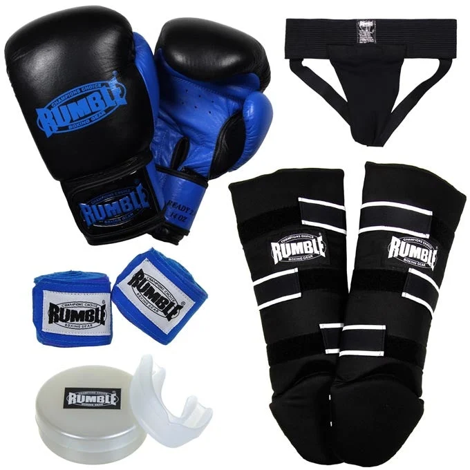 Rumble Kick-Thaibokspakket voor de Beginner Nr.2 Zwart-Blauw