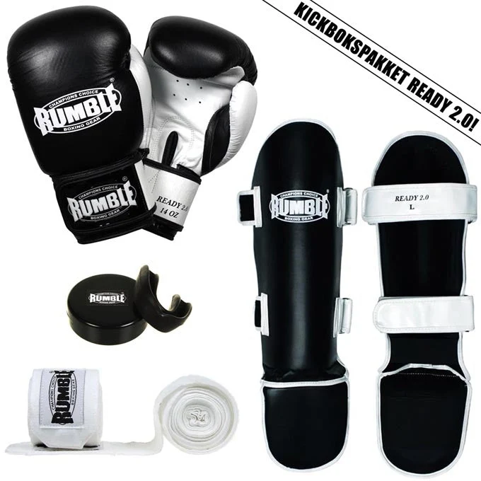 Rumble Kick-Thaibokspakket Ready 2.0 zwart-Wit
