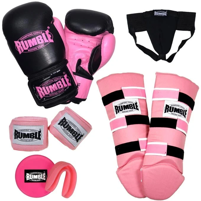 Rumble Kick-Thaibokspakket voor de Beginner Nr.5 Zwart-Roze
