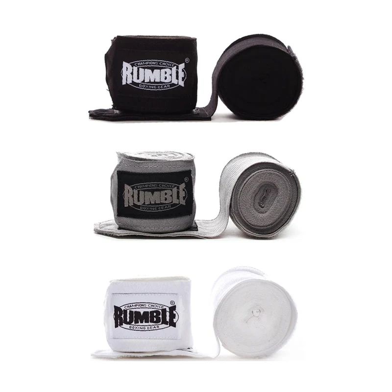 Rumble Bandage Boksen 3 Paar - 4 Meter - Zwart/Grijs/Wit