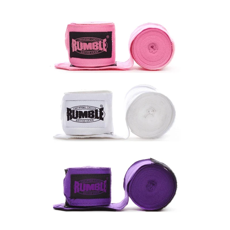 Rumble Bandage Boksen 3 Paar - 4 Meter - Roze/Wit/Paars