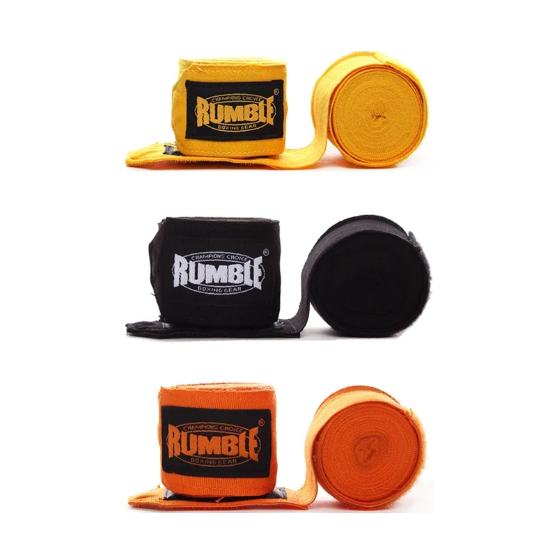 Rumble Bandage Boksen 3 Paar - 4 Meter - Geel/Zwart/Oranje