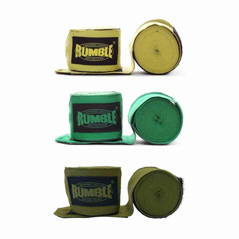 Rumble Bandage Boksen 3 Paar - 4 Meter - Lime/Groen/Army