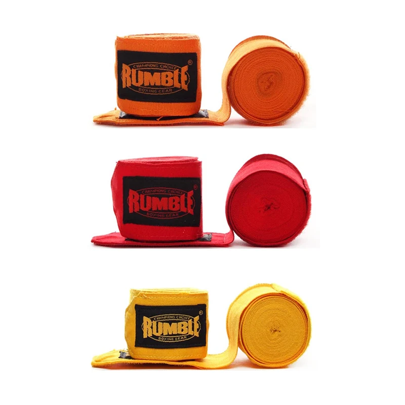 Rumble Bandage Boksen 3 Paar - 4 Meter - Oranje/Rood/Geel
