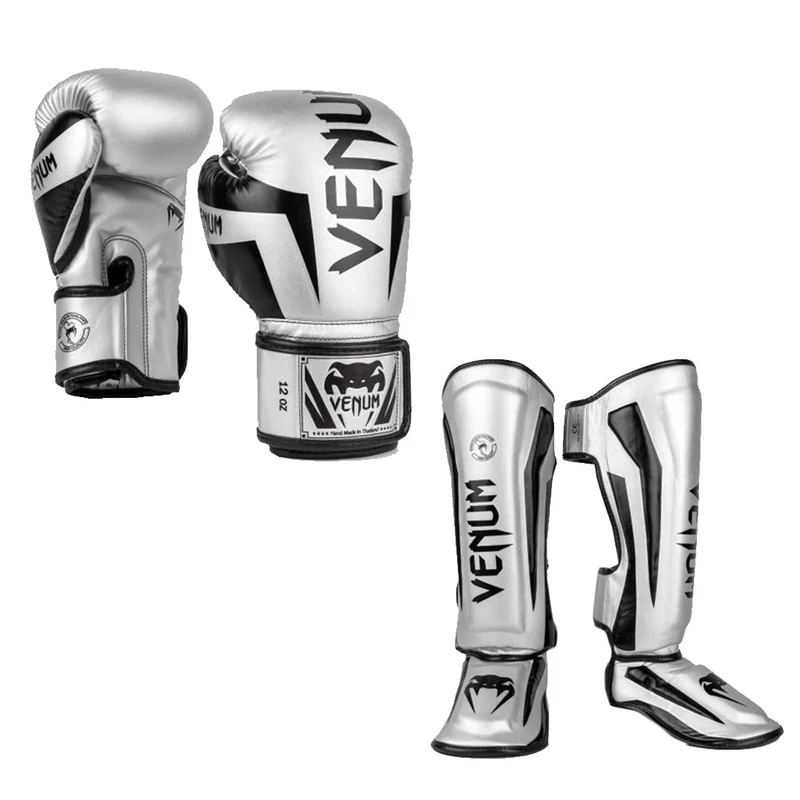 Venum Kickboks Set Elite Zilver/Zwart
