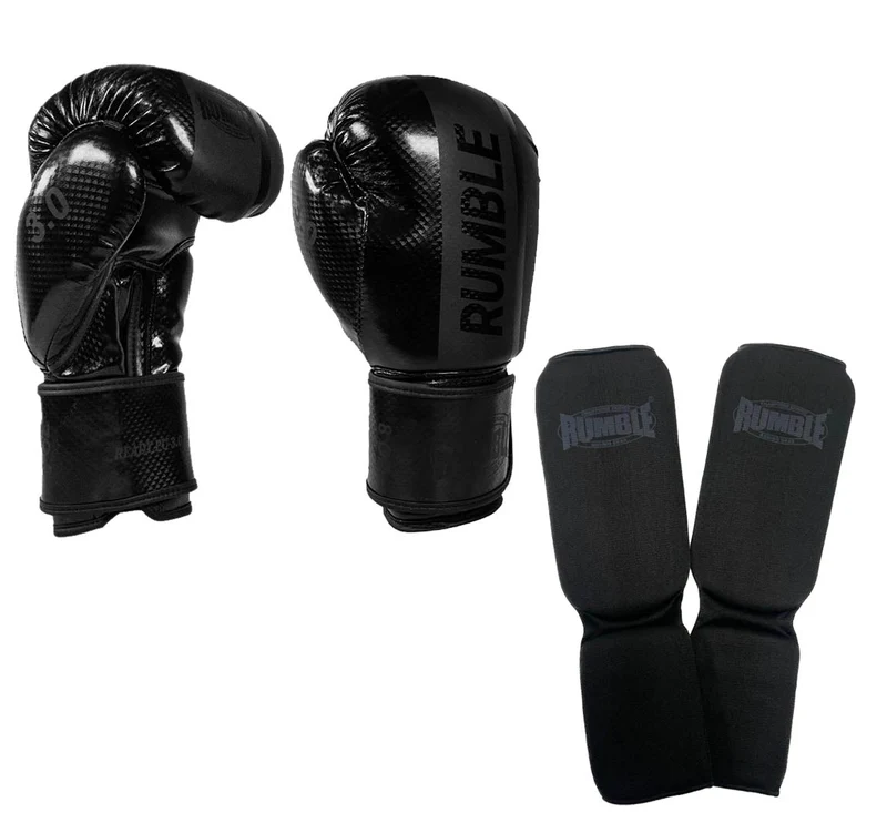 Rumble Kickboksset Junior 3.0 + Kous Zwart/Zwart