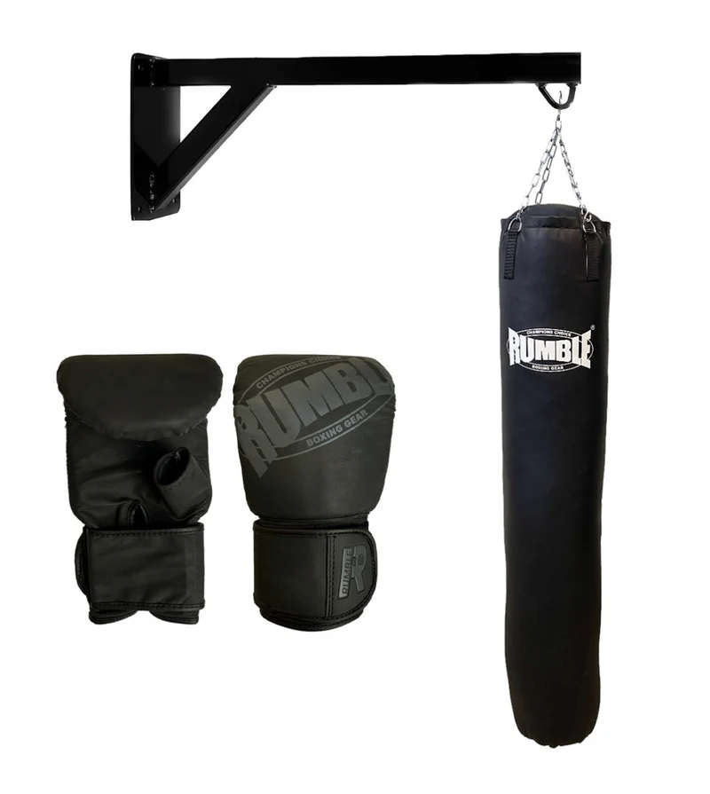Bokszakset Rumble 180cm Muurbeugel Prof Zakhandschoenen Rumble Ready Leer