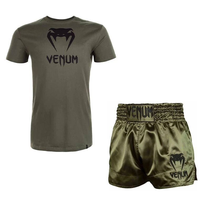 Venum Kleding Set T-shirt Classic Khaki/Zwart en Short Classic Khaki/Zwart