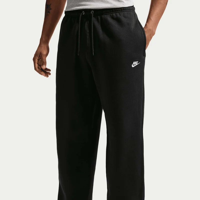club open-hem fleece broek