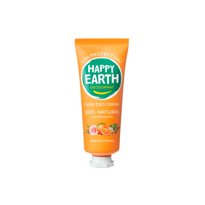 Happy Earth 100% Natuurlijke Deodorant Cream Rose Petitgrain 40 ml