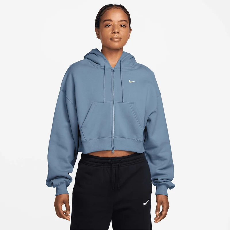 Studio Fleece Oversized Cropped Full-Zip Hoodie