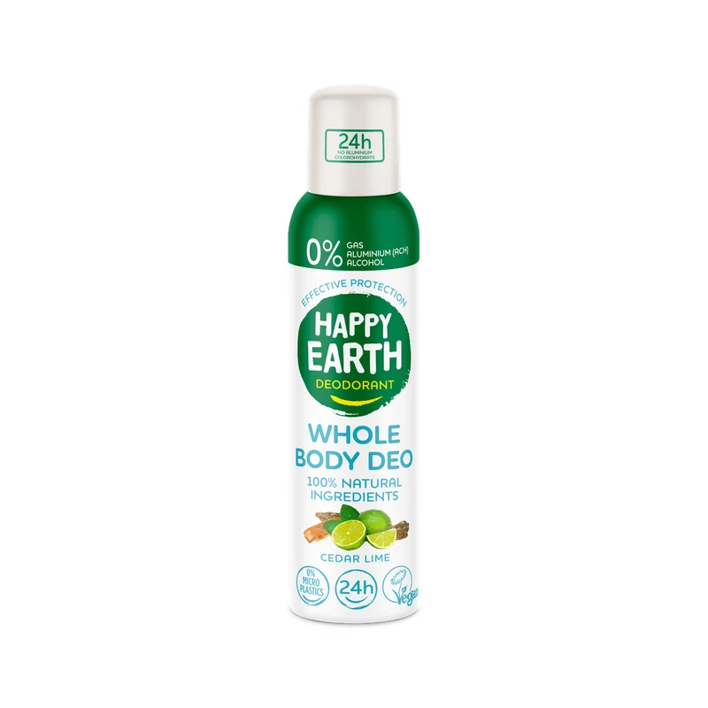 Happy Earth 100% Natural Whole Body Deo Spray Cedar & Lime